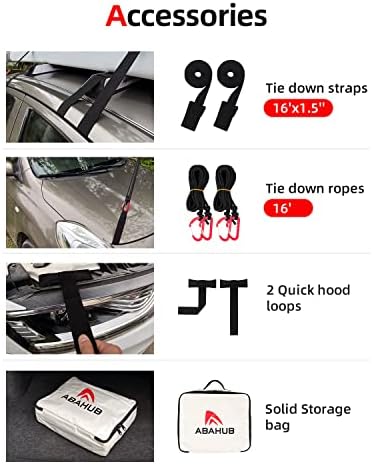 Abahub Soft Roof Rack Pads for Surfboard, SUP, Kayak, Canoe, Heavy Duty Universal Car Roof Racks System for Padle Boards, Compatible with SUVs, Sedans, Hatchbacks, 2-Door or 4-Door Cars