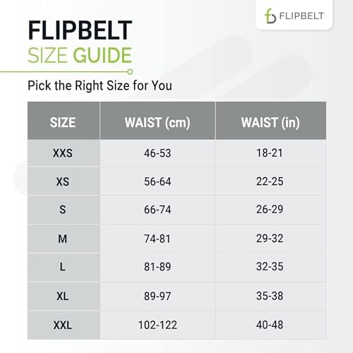 FlipBelt Classic Running Belt, Running Fanny Pack for Women and Men, USA Company