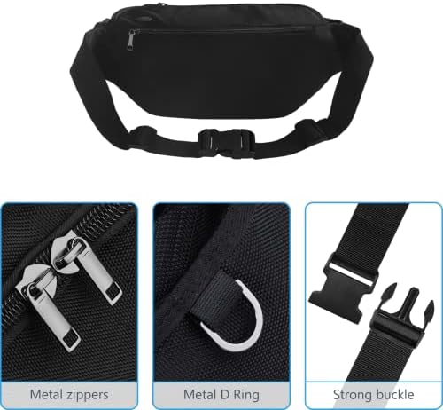 Sports Fanny Pack for Men Women, Outdoor Waist Pack Bag with 6 Zipper Pockets, Super Capacity Bum Bag with Adjustable Belt for Traveling Hiking Cycling Workout Casual
