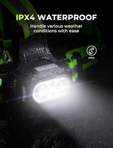Running Lights for Runners with Reflective Straps, 500 Lumens 7 Modes & 45° Adjustable Running Light, IPX4 Waterproof Chest Running Light Vest for Night Running Hiking, 2-16h Use Time