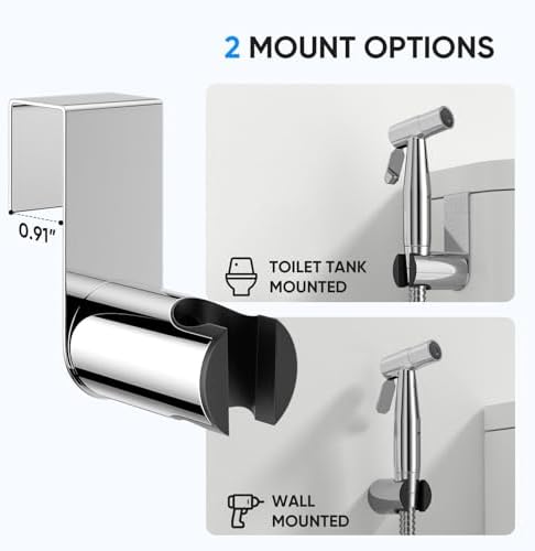 Arofa Chrome Handheld Bidet Sprayer for Toilet - Stainless Steel Cloth Diaper Jet Spray, Adjustable Water Pressure Control with Bidet Spray Hoses, Bidet Toilet Sprayer for Baby/Feminine Wash
