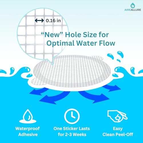 100 Pack, Disposable Shower Drain Hair Catcher Mesh Stickers