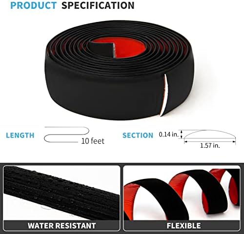 Art3d Self Adhesive Vinyl Floor Transition Strip,Laminate Floor Strip Floor Flat Divider Strip for Joining Floor Gaps,Carpet Threshold Transition,Floor Tiles(10 FT, 1.57in, Black)