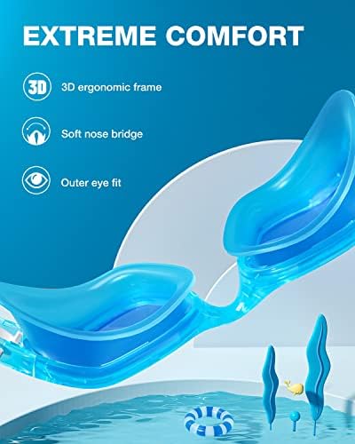 ZIONOR Kids Swim Goggles, G1 MINI UV Protection Anti-Fog Polarized Swimming Goggles for Age 6-14