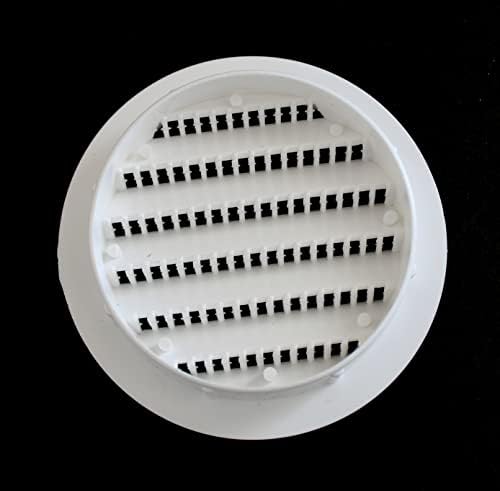 3" Round Plastic Louver Soffit Air Vent Reptile Screen Grille Cover (16, White)