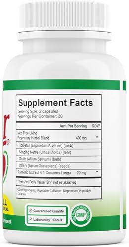 Factor 5 Med Free Living Advanced Joint Health Supplement. with Turmeric, Stinging Nettle, Horsetail, Garlic and Celery Seed, Supports Joint Comfort, Mobility and Strength (60 Count)