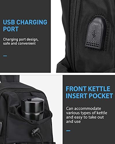 SEAFEW Black Sling Crossbody Bag for Men Women, Tactical Backpack Shoulder Daypack Mini Anti-Theft Cross Body Motorcycle Chest Bags, Small One Strap Fanny Back Pack for Casual Travel Hiking Sport Gym