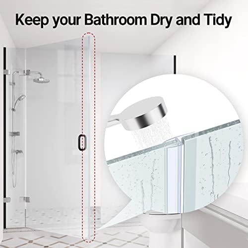 AmazerBath 5 PCS Shower Door Side Seal Strip for 3/8 Inch Glass - 15.75 Inches x 5, 5 Sections Segmented Shower Installation Kit, Frameless Glass Door Seal Strip