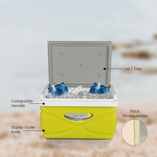 Picnic Cooler – 4.5 Liter Hard Cooler – Coolbox Keeps Contents Cool for 48 Hours – BPA Free Outdoor Cooler – Portable Cooler for Picnics, Grill, Camping (Orange)