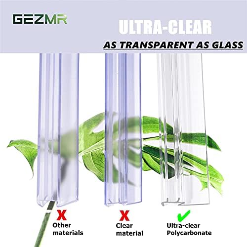 2-Pack Ultra Clear Shower Door Bottom Seal (1/4'' X 39'', Polycarbonate) Frameless Glass Shower Door Seal Strip Shower Door Sweep - Stop Shower Leaks and Create a Water Barrier