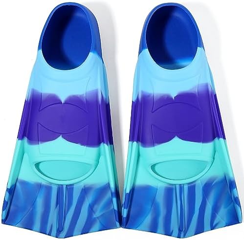 Kids Swim Fins,Short Kids Fins Youth Swimming Flippers for Lap Swimming Training for Children Girls Boys Beginners