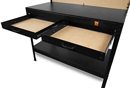 WEN WB4723T 48-Inch Workbench with Power Outlets and Light, Black