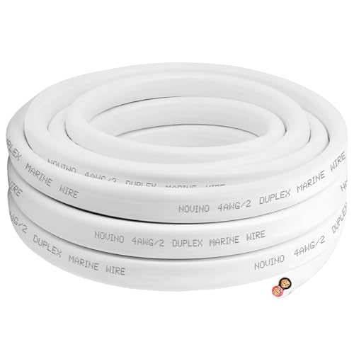 4 Gauge Marine Wire Duplex Marine Grade Wire,4 AWG 6ft Tinned Copper Boat Electrical Cable for Boat/Automotive/RV/Camper Outdoor Use