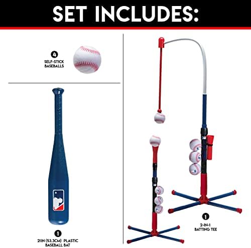 Franklin Sports Grow-with-Me Kids Baseball Batting Tee + Stand Set for Youth + Toddlers - Youth Baseball, Softball + Teeball Hitting Tee Set for Boys + Girls