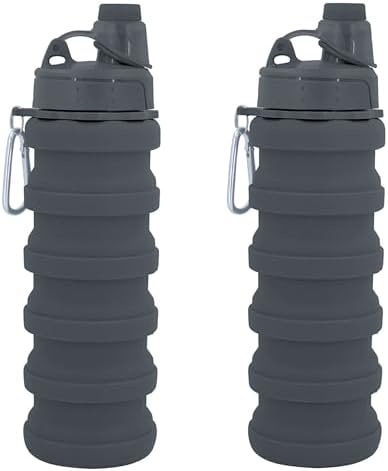 Collapsible Water Bottles Travel water bottle Sports Portable Sport Water Bottle Reusable Water Bottles comes with mountaineering Buckle 500ml silicone Water-proof camping water bottle