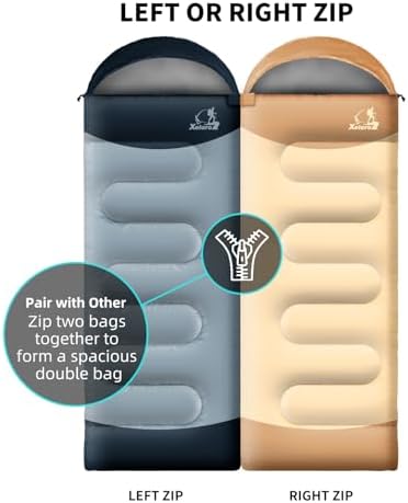 Sleeping Bags for Adults Kids - 3 Season Cold&Warm Weather Waterproof Camping Sleeping Bags - Lightweight Sleeping Bags for Camping Hiking Outdoor Travel