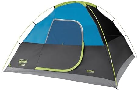 Coleman Sundome Dark Room 4/6 Person Tent, Blocks 90% of Sunlight to Keep Inside Cool, Weatherproof Tent with Rainfly Sets Up in Minutes