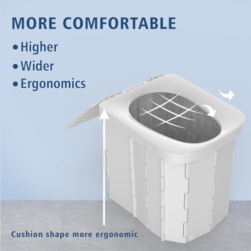 Portable Camping Toilet for Adults - Hapoon XL Portable Folding Toilet with Lid,Travel Portable Potty for Adults,Porta Potty Car Toilet