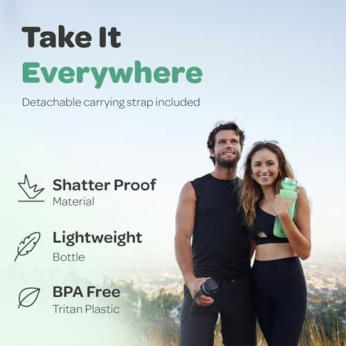 Hydracy Water Bottle with Time Marker -Large BPA Free Water Bottle & No Sweat Sleeve -Leak Proof Gym Bottle with Fruit Infuser Strainer & Times to Drink -Ideal for Fitness Sports & Outdoors