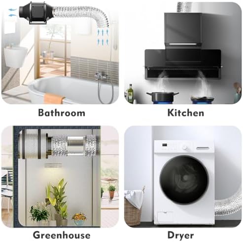 4-Inch Dryer Vent Hose 26FT, Flexible Aluminum Duct with 2 Clamps, Heavy-Duty Four Layer Protection for HVAC Ventilation and Exhaust