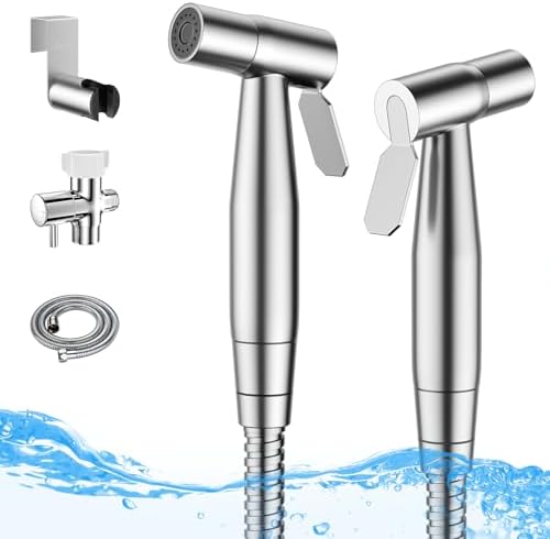 Arofa Handheld Bidet Sprayer for Toilet - 2 Pack Bidets Faucet for Existing Toilets Cloth Diaper Jet Sprayer, Stainless Steel Muslim Shower with Bidet Hose for Feminine Wash