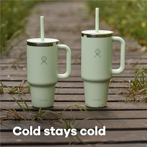 Hydro Flask 32 Oz Travel Tumbler with Handle, Lid and Straw - Insulated Stainless Steel in 32 Oz Botanical Bliss Green