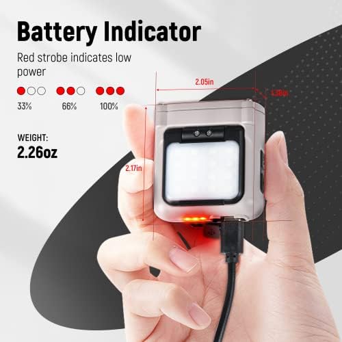 LED Hard Hat Light, 800Lumens Rechargeable Dimmable Clip on Cap Lights, 180°Adjustable Hands Free Hat Flashlight Headlamp Waterproof for Running, Camping, Hunting, Cycling (Olive Green)