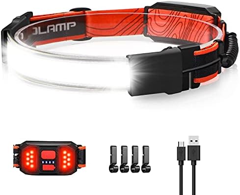 LED Headlamp Flashlight, 1000lumens 230° Broadbeam Headlight, USB Rechargeable Head Lamp with Red Taillight, Lightweight Waterproof Headlamps for Camping Running Hiking, Hard Hat Headlamp