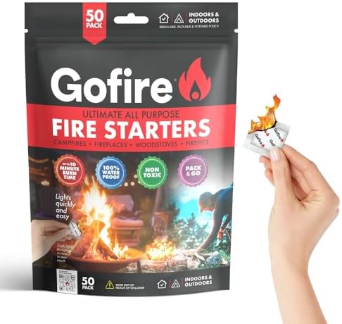 Ultimate All Purpose Fire Starter- Non-Toxic, Earth-Friendly, Portable, Weather-Proof Fire Starter for Camping, Hiking, Backpacking, Fireplaces, Wood Stoves and More! 100 Fire Starters