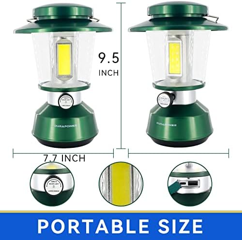Durapower Rechargeable Camping Lantern,3300 Lumen Super Bright LED Camping Lantern, 5400 Mah Power Bank, IP44 Waterproof, 30 Hours, Portable Lantern for Hurricane, Power Outages