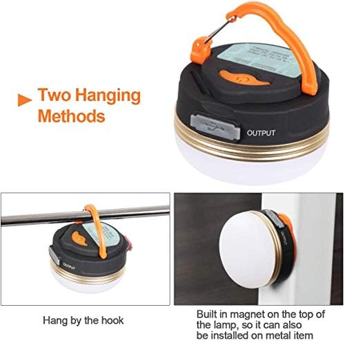 LED Camping Lantern, Rechargeable Portable Tent Light, 300LM,3 Light Modes,1800mAh Power Bank, Magnet Base,Electric Lantern Flashlight for Camping/Hiking/Fishing/Hurricane/Emergency(2 Packs)