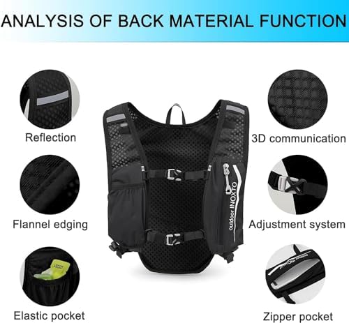INOXTO Running Hydration Vest ,Lightweight Insulated Pack with 250ml Soft Flask Daypack for Hiking Trail Running Cycling Race Marathon for Women Men