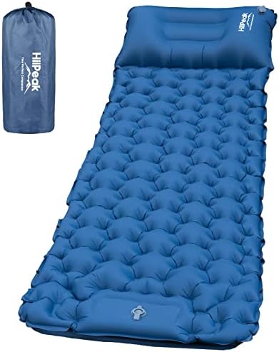 HiiPeak Sleeping Pad - Ultralight Inflatable Sleeping Mat with Built-in Foot Pump, Durable Compact Waterproof Camping Air Mattress for Camping, Backpacking, Hiking, Tent Trap Traveling
