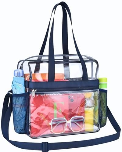 Paxiland Clear Bag for Stadium Events 12x6x12, Clear Tote Bag with Reinforced Strap, Transparent Bag for Sports Concert