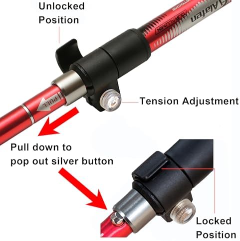 Aluminum Collapsible Ultralight Travel Trekking Hiking Pole for Men and Women