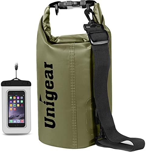 Unigear Dry Bag Waterproof, 2L/5L/10L/20L/30L/40L Floating and Lightweight Bags for Kayaking, Boating, Fishing, Swimming and Camping with Waterproof Phone Case