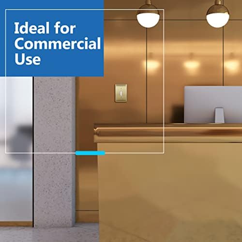 LIDER Toggle Light Switch Metal Wall Plate, Stainless Steel Switch Cover, Corrosion Resistant, Mid-Size 1-Gang 4.88" x 3.11", 201 Stainless Steel, LMWP-11M-BB, Brushed Brass