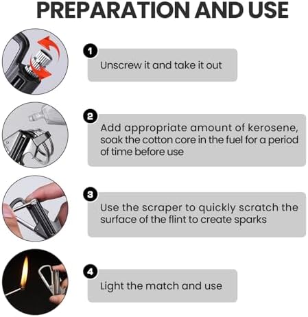 YUSUD 2 Pack Keychain Bottle Opener for Men, Permanent Match with Dual Side Flint Fire Starter, Waterproof Reusable Matchstick, Forever Match for Outdoor Survival, Everlasting Strike Anywhere Matches