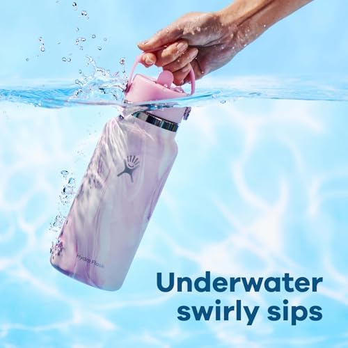 HYDRO FLASK Wide Mouth vacuum insulated stainless steel water bottle with leakproof closeable straw lid for cold water drinks, sports, travel, car and school