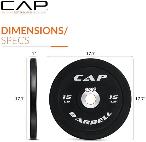 CAP Barbell Rubber Olympic Bumper Plate | Multiple Options/Colors
