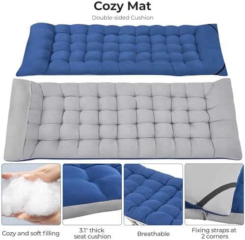 Yaheetech Folding Camping Cot Portable Outdoor Bed for Adults w/Mat & Storage Bag & Carry Bag, Heavy Duty Cots for Outdoor Travel & Office/Home Nap