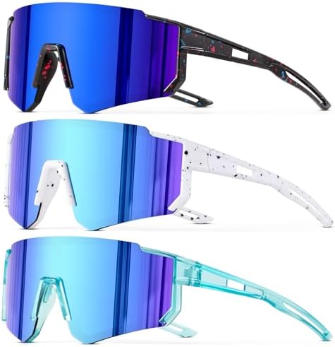 3PACK Kids Sunglasses Polarized Youth Baseball Sunglasses Boys Girls Softball Cycling UV400 Protection Goggles