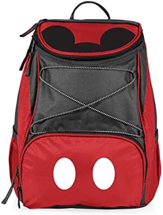 PICNIC TIME Disney Mickey Mouse PTX Backpack Cooler, Soft Cooler Backpack, Insulated Lunch Bag, (Red with Gray Accents)
