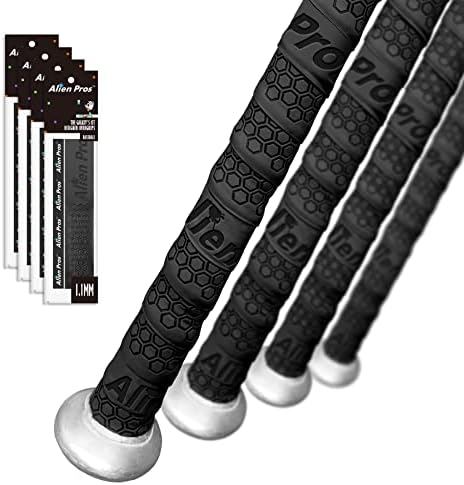 ALIEN PROS Bat Grip Tape for Baseball (2 Grips/4 Grips) – 1.1 mm Precut and Pro Feel Bat Tape – Replacement for Old Baseball bat Grip – Wrap Your Bat for an Epic Home Run (2 Grips/4 Grips)