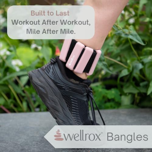 Weighted Bangles – Adjustable Ankle and Wrist Weights for Women & Men – Set of Ankle Weights 2 lbs (1 lb Each Wrist Weight) | Weighted Arm Bands for Pilates, Yoga, Running & Walking