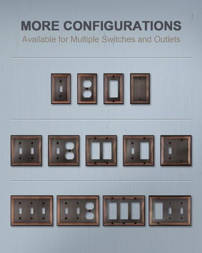 4-Pack Duplex Wall Plates, Aged Bronze Outlet Covers, Metal Electrical Outlet Cover Plates, 3.15''*4.88'', Midsize