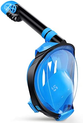 Greatever G2 Full Face Snorkel Mask with Latest Dry Top System,Foldable 180 Degree Panoramic View Snorkeling Mask with Camera Mount,Safe Breathing,Anti-Leak&Anti-Fog