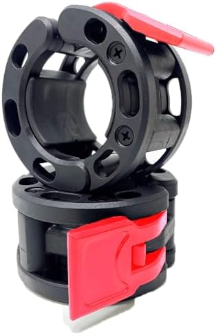Clout Fitness Olympic Barbell Clamps Collars Quick Release Pair of Locking Weight Clips Fit 2 Inch Barbell for Weightlifting