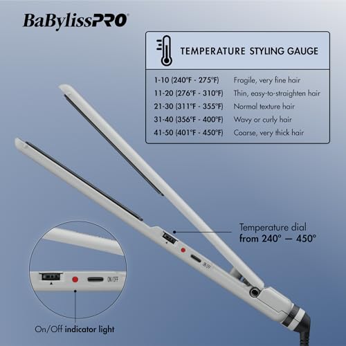 BaBylissPRO Nano Titanium Limited Edition 1 Inch Ultra-Thin Flat Iron (Mist Collection)