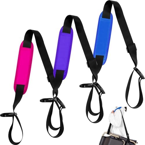 SATINIOR 3 Pack Carry Strap for Beach Chair Folding Adjustable Beach Replacement Universal Folding Chair Carry Strap for Camping Picnics(Blue, Purple, Rose)
